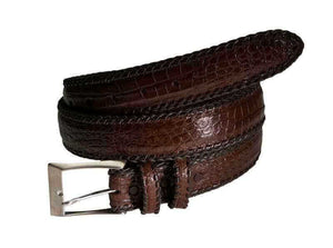 BREDAL Luxury belts men Brown / 32/81 Crocodile Whipstitch. 38 mm. Men