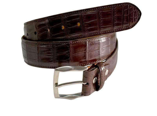 BREDAL Luxury belts men Brown Matte  Crocodile 35 mm