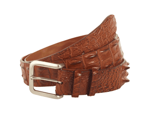 Crocodile Hornback. 38 mm. Men,Luxury belts men Cognac