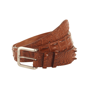 Crocodile Hornback. 38 mm. Men,Luxury belts menCognac