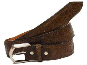 Ostrich Leg 38 mm - skinn fra Sør - Afrika,Luxury belts menMatte Brown