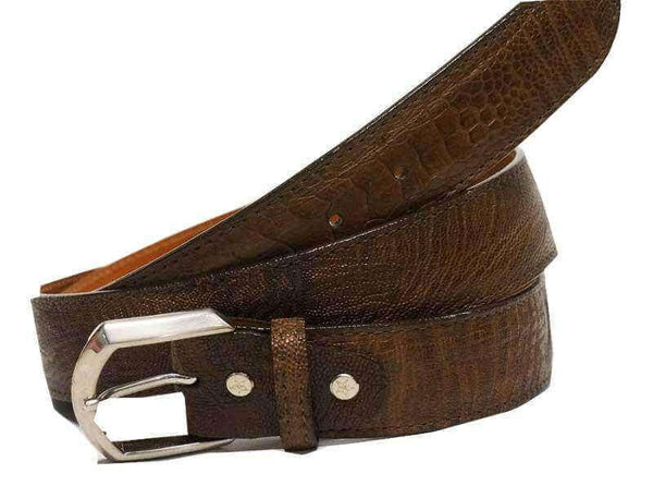 BREDAL Luxury belts men Matte Brown Ostrich Leg Strutselegg 38 mm