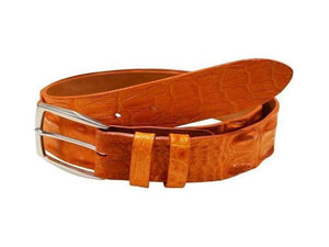 Crocodile Hornback. 38 mm. Men,Luxury belts menOrange